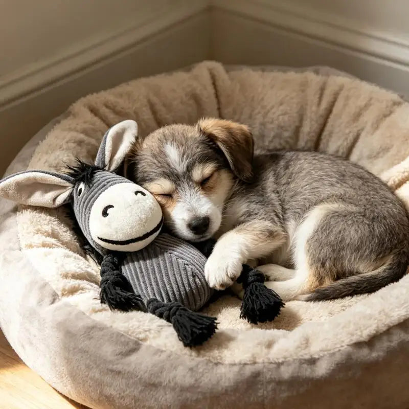 Dogs Cartoon Donkey Plush Toy Indestructible Safe Small Dog Animal Rope Toys With Squeaker Pet Tooth Chew Puppy Toys Resistant