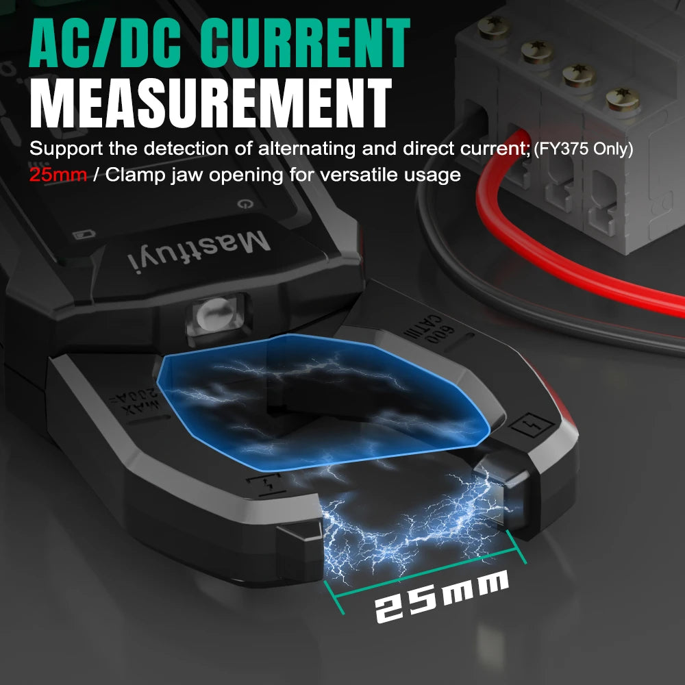 MASTFUYI AC Current Clamp Meter Digital 10000 Count Multimeter Ammeter Voltage Tester Car Amplifier Hz Capacitance NCV Ohm Tool