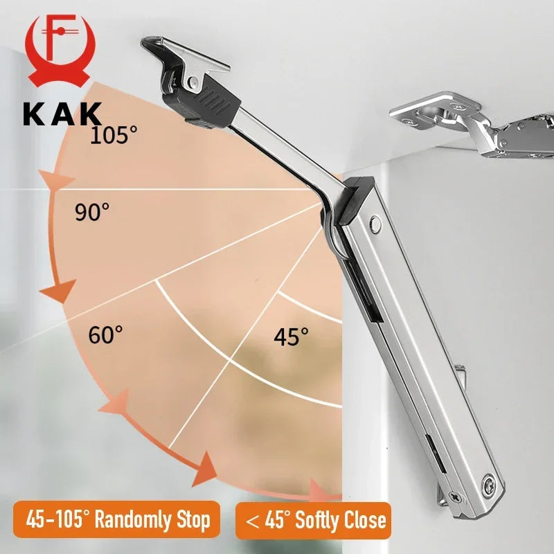 Heavy Duty Hydraulic Cabinet Hinge Randomly Stop Soft Closing Kitchen Hinges Adjustable Door Support Lift Up Door Hardware