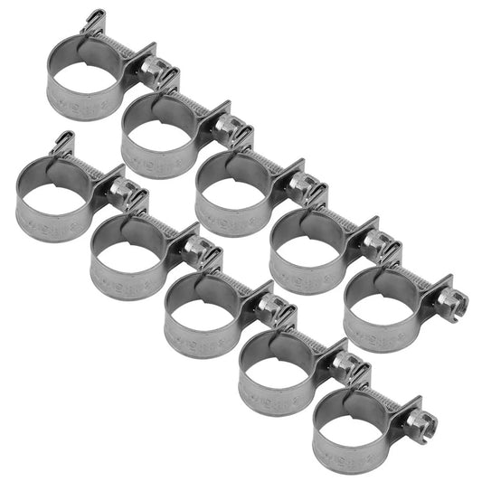 10 Pieces of All 304 Stainless Steel Mini Fuel Line Hose Clip Diesel Gold Clip 6mm-20mm Optional Size (13-15mm)