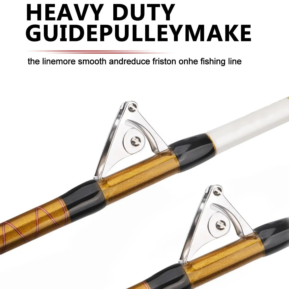 2 Sections Trolling Rod Saltwater Slowing Jigging Offshore Fishing Rod Boat Fishing Pole 180CM/165cm