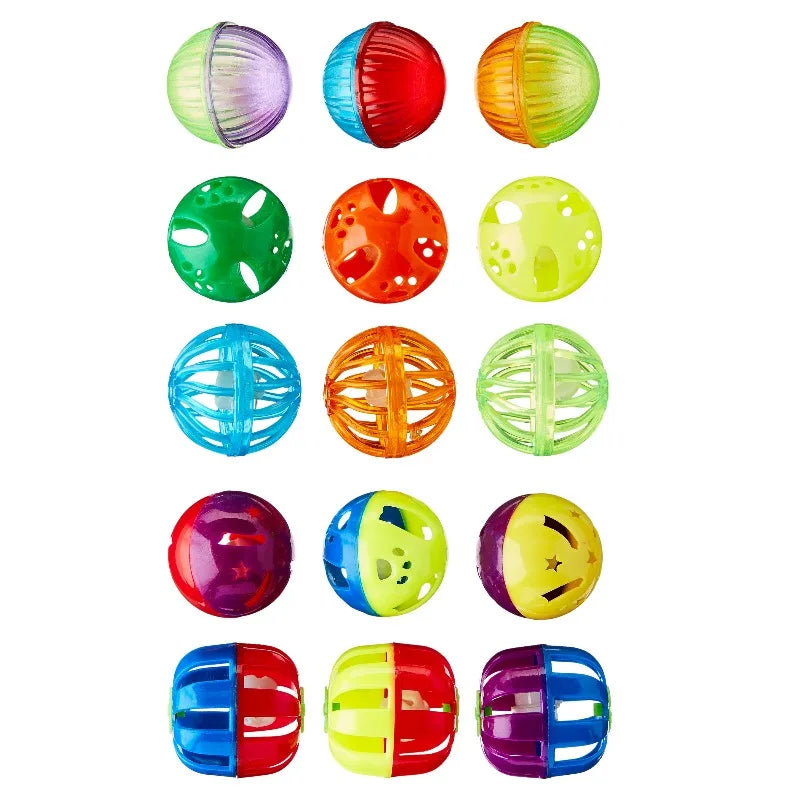 Value Pack Plastic Ball Cat Toys, 15 Count