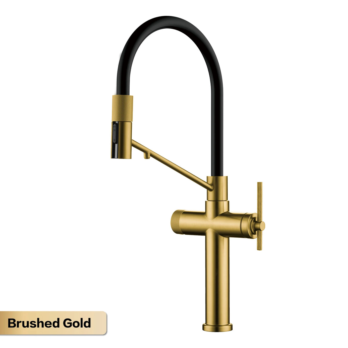 AITANA Brushed Rose Gold Pull-Out Kitchen Faucet with Luxury Drinking Water Mode 3 Function Hot & Cold Water Single Hole Sink Ta