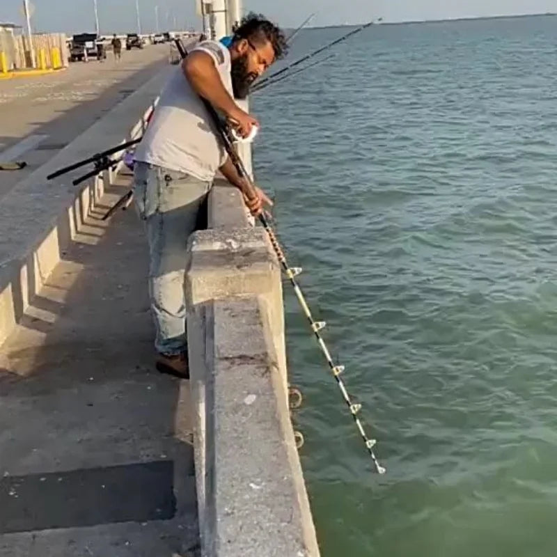 2 Sections Trolling Rod Saltwater Slowing Jigging Offshore Fishing Rod Boat Fishing Pole 180CM/165cm
