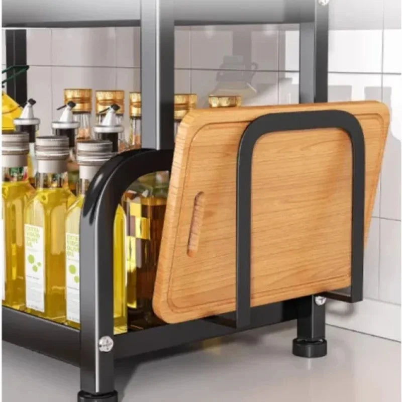 Space-Saving 2-Tier Freestanding Spice Rack, Multifunctional Kitchen Countertop Storage Organizer for Seasoning & Condiment Jars