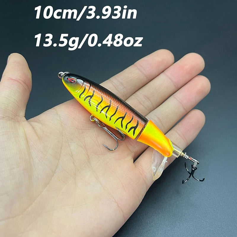 6PCS Fishing Lure 10CM/13G Propeller Water Surface Tractor Far Casting Hard Baits for Bass Black Fish Fishing Lure Tackle