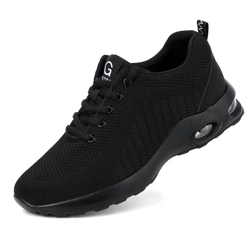 Industrial Steel Toe Safety Shoes Mens Lightweight Breathable Work Boots Anti-smash Puncture Resistant Construction Work Shoes