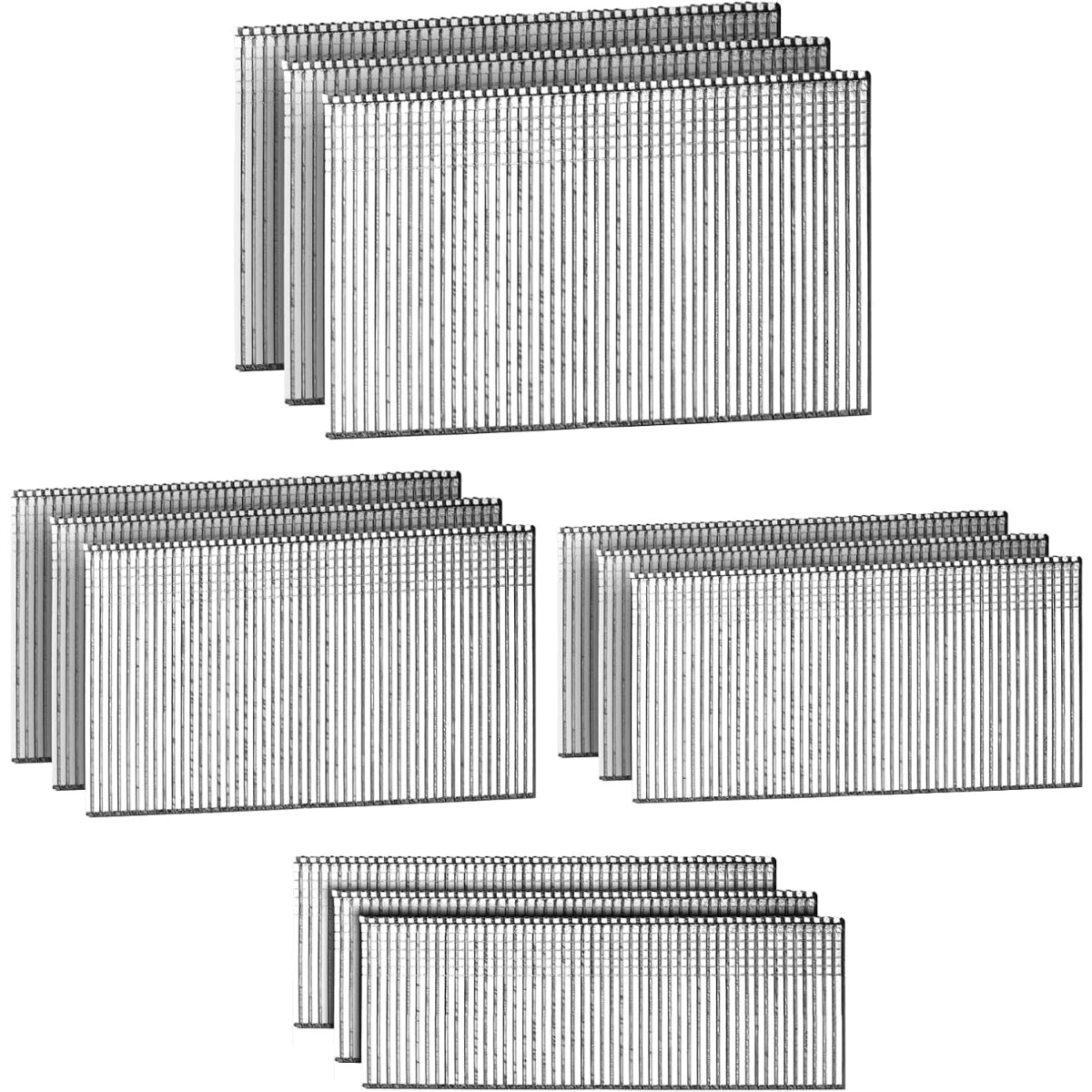 Straight Finish Nails, 16 Gauge, 900/1500/2500-Pack (1-1/2", 1-3/4", 2"), Galvanized, Assorted Size Project Pack