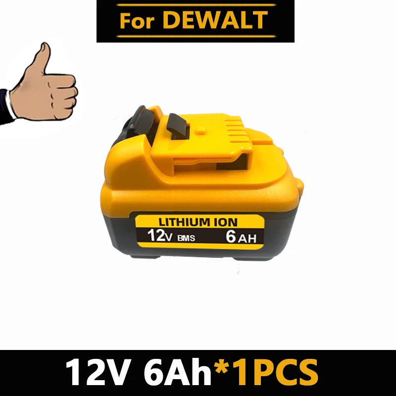 1-4Pack 12V Replacement For DEWALT DCB120 Lithium-ion Batteries 12V 3.0-6.0Ah Battery DCB123 DCB125 DCD710  Power Tools Battery