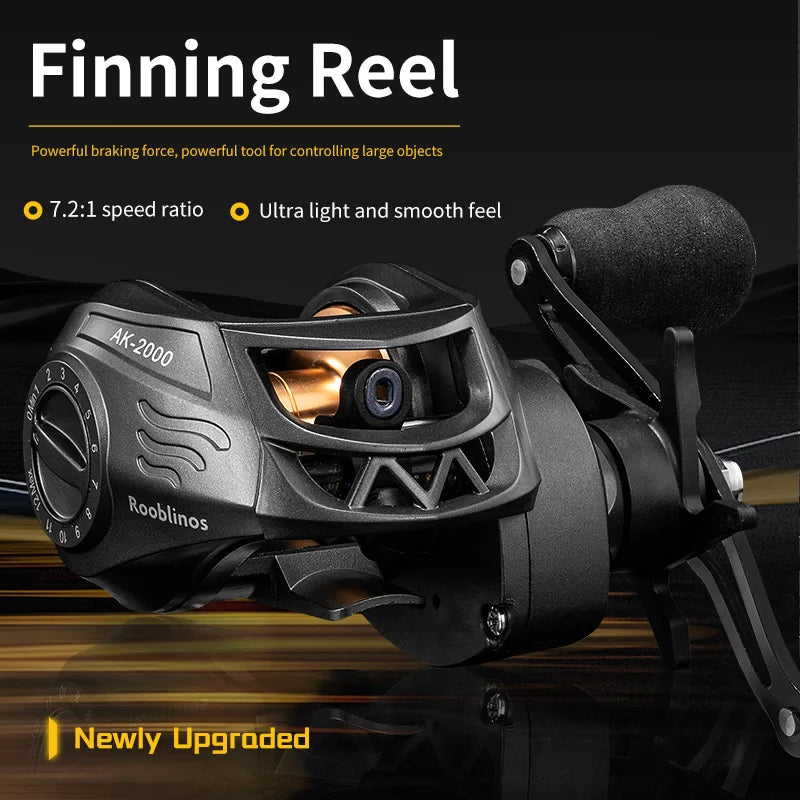 ROOBLINOS AK Spinning Reel, 7.2:1 Gear Ratio, 8kg Max Drag, Smooth Powerful Fishing Reel for Fresh & Saltwater