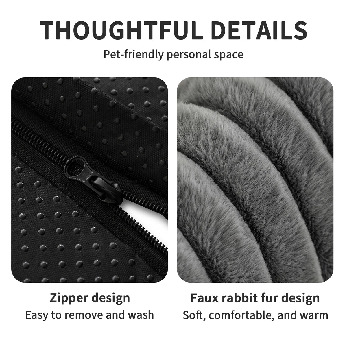 Striped Bolster Dog Bed, Rectangle Soft Calming Pet Bed with Raised Sides, Cozy Fluffy Dog Sleeping Bed for Medium Large Dogs