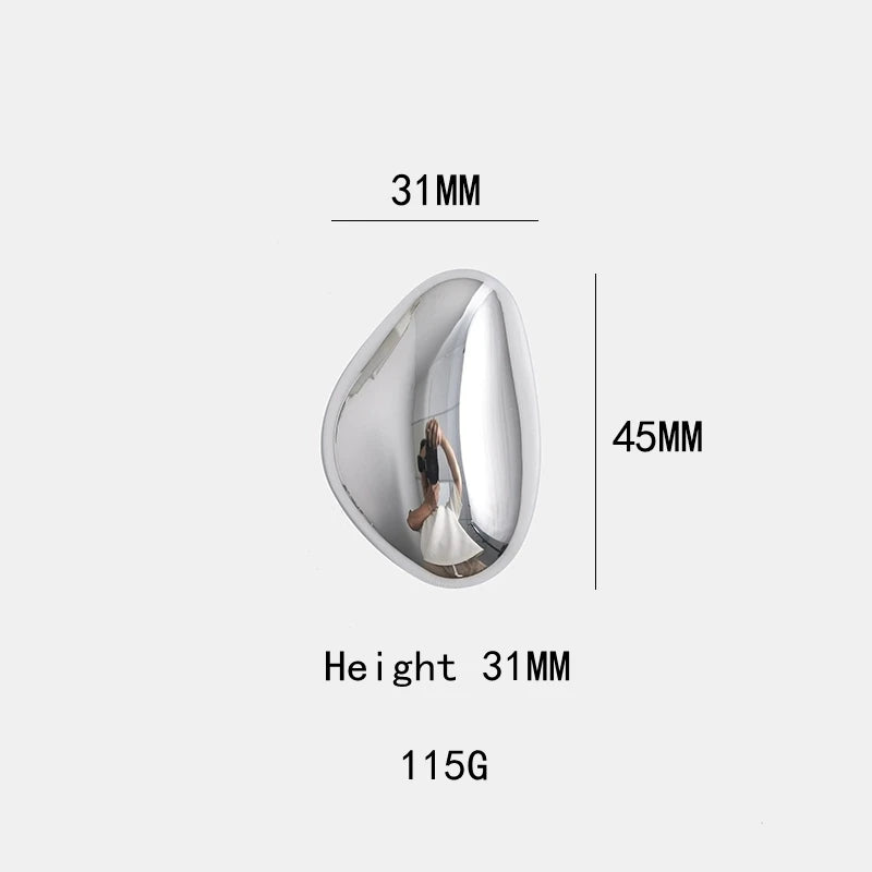 Furniture Silver Shiny Wardrobe Door Pulls Solid Brass Handles Shoe Cabinet Kitchen Drawer Irregular Pebble Small Handles Knobs