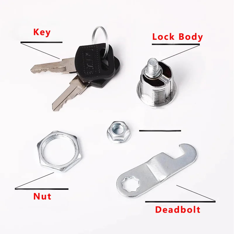 5/20/100SETS 16mm 20mm 25mm 30mm 35mm Metal Rotary Key Switch Push Button Lock Switch Latching Cylinder Cabinet Security Locker