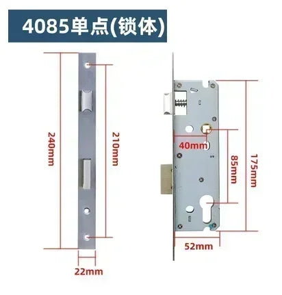 1 Set of Iron Bridge Cutoff Aluminum Flat Door Lock Modern and Simple Flat Open Double-sided Handle Lock Hardware Lock Bedroom