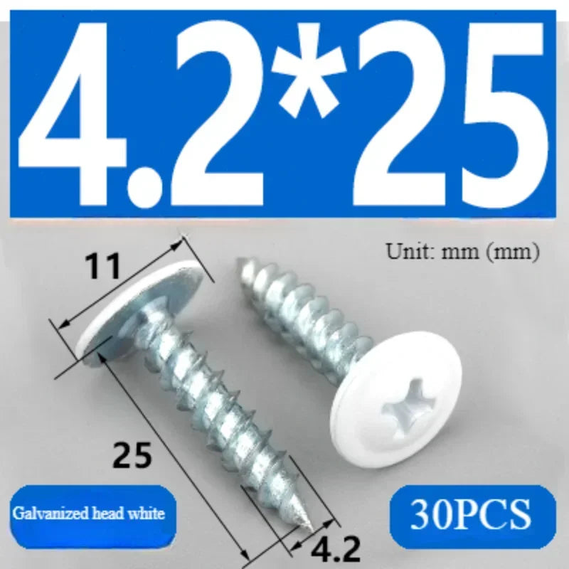 Phillips Pan Head Wood Cross Recessed Truss Self-tapping White Sheet Metal Thread Round Fast  Scre Pan for The Wall Screws Cover