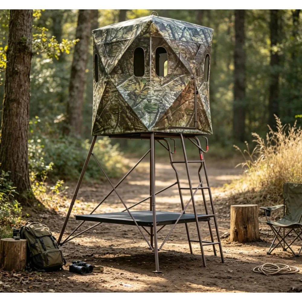 New US Shipping 6ft Tripod Hunting Tower Blind 2-Man Stand Equipment