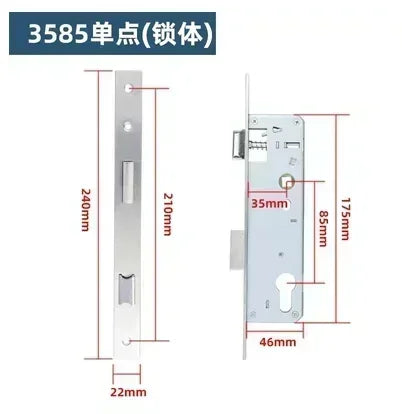 1 Set of Iron Bridge Cutoff Aluminum Flat Door Lock Modern and Simple Flat Open Double-sided Handle Lock Hardware Lock Bedroom