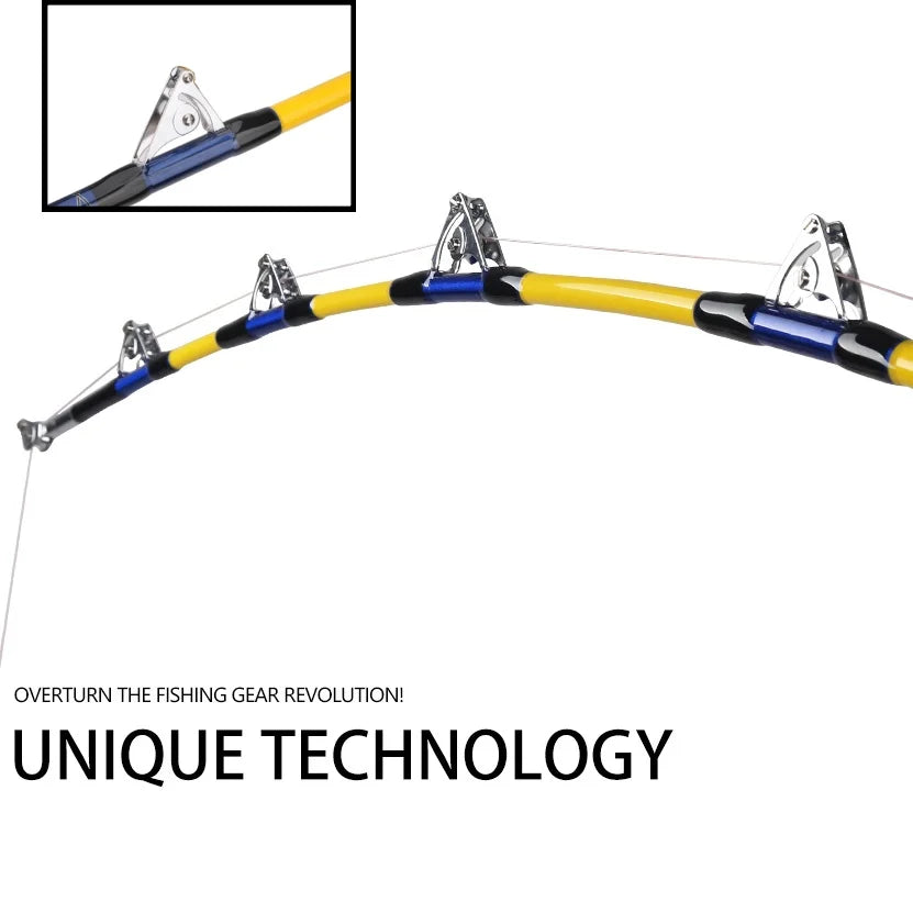 2 Sections Trolling Rod Saltwater Slowing Jigging Offshore Fishing Rod Boat Fishing Pole 180CM/165cm