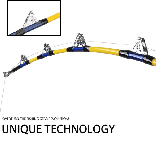 2 Sections Trolling Rod Saltwater Slowing Jigging Offshore Fishing Rod Boat Fishing Pole 180CM/165cm