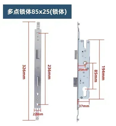1 Set of Iron Bridge Cutoff Aluminum Flat Door Lock Modern and Simple Flat Open Double-sided Handle Lock Hardware Lock Bedroom